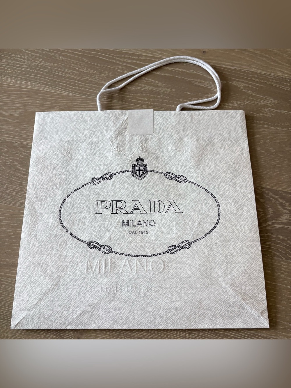 Prada White Medium Luxury Shopping Tote Bag